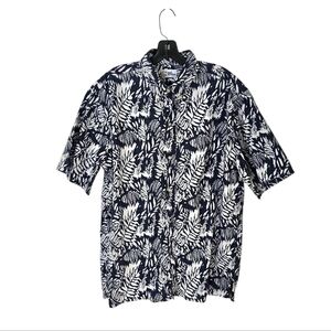VINTAGE REYN SPOONER IVY LEAGUE NAVY WHITE FLORAL MEN'S HAWAIIAN SHIRT XL Resort